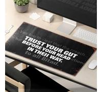 Alfombrilla de ratón divertida con texto en inglés "Trust Your Gut Before Your Head". Alfombrilla de ratón divertida para el trabajo