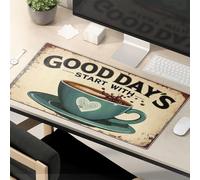Alfombrilla de ratón divertida con texto en inglés «Work Good Days Start With Coffee»