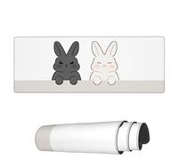 Alfombrilla De Ratón Dos Rabbits En White Y Negro Alfombrilla Gaming Personalizada Mouse Pad Grande, para Portátil, Ordenador, Oficina, 80x30cm