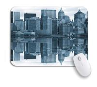 Alfombrilla De Ratón Edificio Azul Manhattan Nueva York Estados Unidos Puente Brooklyn Alfombrilla Gaming Cómoda Alfombrilla Ratón Ordenador, para Hogar, Portátil, 25 x 30cm