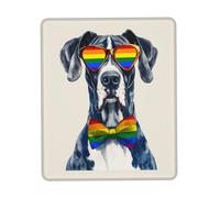 Alfombrilla De Ratón, El Amor Es Amor Perro Gran Danés Arcoíris Orgullo LGBT Gaming Mouse Pad Bordes Cosidos Mouse Mat Antideslizante Mousepad para Laptop Oficina 25X30Cm