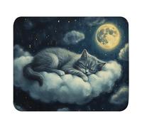 Alfombrilla De Ratón El Gato Gris Está Durmiendo En Una Nube Protector Escritorio Alfombrilla De Ratón Lavable Alfombrilla Escritorio para Juegos Oficina Hogar 25X30Cm
