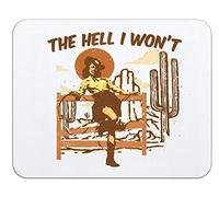 Alfombrilla De Ratón ¡El Infierno Que No Haré! Retro Western Country Alfombrilla De Ratón Rectangular Moderno Antideslizante Mouse Pad, para Oficina, Ordenador, 25x30cm