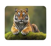 Alfombrilla De Ratón El Tigre Yace sobre El Musgo Alfombrilla De Ratón para Juegos Lavable Alfombrilla De Ratón Mouse Pad para Escritorio Ordenador Juegos Oficina 25X30Cm