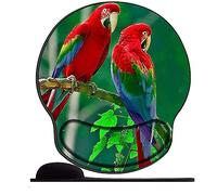 Alfombrilla de Ratón Ergonómica con Reposamuñeca Gel Pájaro Loro de la Selva Tropical Almohadilla para Ratón Antideslizante Base de Goma Mouse Pad Juego para Ordenador Oficina Laptop