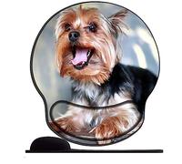 Alfombrilla de Ratón Ergonómica con Reposamuñeca Gel Yorkshire Terrier Animal Almohadilla para Ratón Antideslizante Base de Goma Mouse Pad Juego para Ordenador Oficina Laptop
