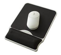 Alfombrilla de ratón ergonómica con soporte de gel para reposamuñecas, base de plástico antideslizante, almohadillas de ratón cómodas, para computadora portátil, oficina en casa (negro, 9.2 x 7.2 x 0.9 pulgadas)