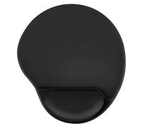 Alfombrilla de ratón ergonómica, pequeña almohadilla de gel para muñeca, adecuada para damas y niños, suave alfombrilla de ratón, con base antideslizante, para oficina y juegos en casa, trabajo (negro, 8.4 x 9.6 pulgadas)