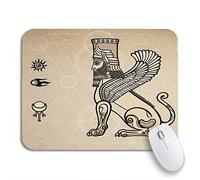 Alfombrilla De Ratón Esfinge Asiria Fantástica De Culto, Imitación De La Línea De La Cabeza Antigua Antideslizante Mouse Pad Cómoda Alfombrilla Gaming, para Oficina, Ordenador, 25 x 30cm