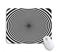 Alfombrilla De Ratón Espiral Hipnótica Negra Remolino Psicodélico White Audio Abstracto De Arquímedes Mouse Pad Pequeña Cómoda Alfombrilla Gaming, para Hogar, Oficina, 25 x 30cm