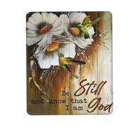 Alfombrilla De Ratón Estad Quietos Y Sabed Que Yo Soy Dios. Flores De Colibrí. 25X30Cm Antideslizante Alfombrilla para Ratón Pequeña Mouse Mat para Hogar Escritorio