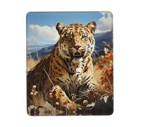 Alfombrilla de ratón estampada con diseño de leopardo en busca de presa, impermeable, con base de goma antideslizante para oficina, hogar y laptop, 8.3 x 10.3 pulgadas