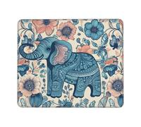 Alfombrilla De Ratón Estampado De Elefante Y Flores 25X30Cm Antideslizante Alfombrilla para Ratón Pequeña Tappetino per Mouse para Oficina Pc