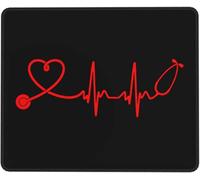 Alfombrilla De Raton Estetoscopio De Enfermera con Latidos del Corazón Alfombrillas Cuadradada Portátil Alfombrillas Antideslizante Alfombrilla Ratón para Oficina Pc Home Office L