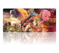 Alfombrilla de ratón estilo Gaming Monster Hunter, tamaño extragrande, antideslizante, bordes finamente cosidos, fácil de limpiar, ideal para juegos y trabajo (Stories 1, XXL)