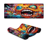 Alfombrilla de ratón extendida con diseño de milagros psicodélicos coloridos 30 x 80 cm base antideslizante y borde cosido para juegos de oficina