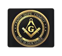 Alfombrilla De Ratón Fe Masónica, Esperanza Y Caridad, Logotipo Masónico Negro Alfombrilla para Ratón De Oficina Lavable Personalizada Mouse Pad, para Ordenador, Hogar, Portátil, 25x30cm