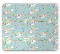 Alfombrilla De Ratón Fiesta De Unicornios Caballos Mágicos Sonrientes con Diamantes Y Estrellas Infantiles Alfombrilla Gaming Lavable Antideslizante Mouse Pad, para Oficina, Hogar, 25x30cm