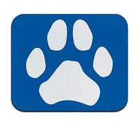 Alfombrilla de ratón fina de perfil bajo con diseño de huellas de perro, gato, blanco sobre negro