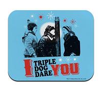 Alfombrilla de ratón fina de perfil bajo con texto en inglés "A Christmas Story I Triple Dog Dare You"