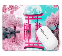 Alfombrilla de Ratón Flores de Cerezo Alfombrilla Ratón, 600 x 400 mm Pequeña Mouse Pad Gaming Lago, Mejora la Precisión y la Velocidad con Base de Goma Antideslizante y Bordes Cosidos p1j-240