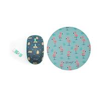 Alfombrilla De Ratón Forma Flamencos + Ratón Inalámbrico Dongle USB+USB-C Oso P