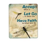 Alfombrilla De Ratón Frases Inspiradoras De Libélulas Vintage: Acepta Lo Que Es 25X30Cm Antideslizante Alfombrilla para Ratón Bordes Cosidos Mouse Mat para Pc Juego