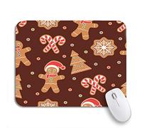 Alfombrilla De Ratón Galletas De Jengibre Navideñas Azules con Forma De Hombrecito Y Copos De Nieve Antideslizante Mouse Pad Lavable Alfombrilla Raton, para Portátil, Hogar, 25 x 30cm