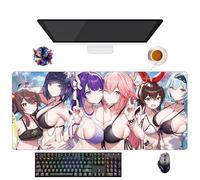 Alfombrilla de ratón Game Genshin Yae Miko Raiden Shogun Keqing Ganyu | Alfombrilla de ratón XXL impermeable (90 cm x 40 cm x 3 mm) | Base antideslizante de goma (10)