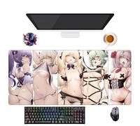 Alfombrilla de ratón Game Genshin Yae Miko Raiden Shogun Keqing Ganyu | Alfombrilla de ratón XXL impermeable (90 cm x 40 cm x 3 mm) | Base antideslizante de goma (5)