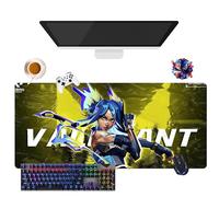 Alfombrilla de ratón Game Valorant Jett Omen Phoenix Viper | Alfombrilla de ratón Gamer XL | Uso Oficina, Estudio y Hogar | Base Antideslizante + Superficie Suave (2, 35,4" × 15,7" × 0,12")