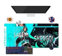 Alfombrilla de ratón Game Valorant Jett Omen Phoenix Viper | Alfombrilla de ratón Gamer XL | Uso Oficina, Estudio y Hogar | Base Antideslizante + Superficie Suave (8, 35,4" × 15,7" × 0,12")