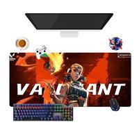 Alfombrilla de ratón Game Valorant Jett Omen Phoenix Viper | Alfombrilla de ratón Gamer XL | Uso Oficina, Estudio y Hogar | Base Antideslizante + Superficie Suave (10, 35,4" × 15,7" × 0,12")
