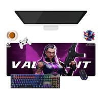 Alfombrilla de ratón Game Valorant Jett Omen Phoenix Viper | Alfombrilla de ratón Gamer XL | Uso Oficina, Estudio y Hogar | Base Antideslizante + Superficie Suave (1, 31,5" × 11,8" × 0,12")