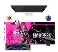 Alfombrilla de ratón Game Valorant Jett Omen Phoenix Viper | Alfombrilla de ratón Gamer XL | Uso Oficina, Estudio y Hogar | Base Antideslizante + Superficie Suave (7, 35,4" × 15,7" × 0,12")