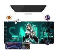 Alfombrilla de ratón Game Valorant Jett Omen Phoenix Viper | Alfombrilla de ratón Gamer XL | Uso Oficina, Estudio y Hogar | Base Antideslizante + Superficie Suave (3, 35,4" × 15,7" × 0,12")