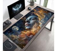 Alfombrilla de Ratón Gaming Abstracto, Alfombrilla Ratón XXL 100 x 40 cm, Grande Negro Mouse Pad con Bordes Cosidos, Impermeable Base de Antideslizante Caucho Tapete Rato para Oficina PjY8476 K-9