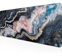 Alfombrilla de Ratón Gaming Abstracto, Alfombrilla Ratón XXL 800x400x3mm, Grande Negro Mouse Pad con Bordes Cosidos, Impermeable Base de Antideslizante Caucho Tapete Rato para Oficina PjY9324 T-P