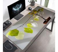 Alfombrilla de Ratón Gaming, Alfombrilla de Ratón Fina y Suave para Juegos 100 x 50cm, Impermeable Base Antideslizante, Mejora la precisión y la Velocidad para Hombres Planta Verde PjY6724 T-P