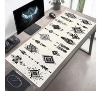 Alfombrilla de Ratón Gaming, Alfombrilla de Ratón Fina y Suave para Juegos 100 x 50cm, Impermeable Base Antideslizante, Mejora la precisión y la Velocidad para Hombres PatróN Negro PjY1916 S-A