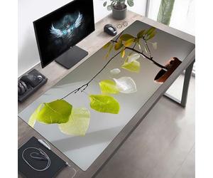 Alfombrilla de Ratón Gaming, Alfombrilla de Ratón Fina y Suave para Juegos 100 x 50cm, Impermeable Base Antideslizante, Mejora la precisión y la Velocidad para Hombres Planta Verde PjY6724 T-P