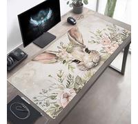 Alfombrilla de Ratón Gaming, Alfombrilla de Ratón Fina y Suave para Juegos 1000x400x3mm, Impermeable Base Antideslizante, Mejora la precisión y la Velocidad para Hombres Conejo Rosa PjY8632 T-P