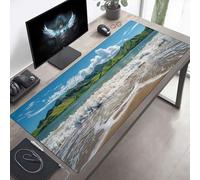 Alfombrilla de Ratón Gaming, Alfombrilla de Ratón Fina y Suave para Juegos 140 x 60cm, Impermeable Base Antideslizante, Mejora la precisión y la Velocidad para Hombres Vista Al Mar Azul PjY3979 6-K