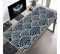 Alfombrilla de Ratón Gaming, Alfombrilla de Ratón Fina y Suave para Juegos 160 x 80cm, Impermeable Base Antideslizante, Mejora la precisión y la Velocidad, Regalos para Hombres Ola Oscuro PjY8727 E-S