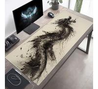 Alfombrilla de Ratón Gaming, Alfombrilla de Ratón Fina y Suave para Juegos 1600x800x3mm, Impermeable Base Antideslizante, Mejora la precisión y la Velocidad para Hombres DragóN Negro PjY3889 V-E