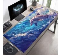 Alfombrilla de Ratón Gaming, Alfombrilla de Ratón Fina y Suave para Juegos 600x300x3mm, Impermeable Base Antideslizante, Mejora la precisión y la Velocidad para Hombres Vida Marina Azul PjY3577 E-E