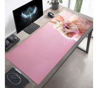 Alfombrilla de Ratón Gaming, Alfombrilla de Ratón Fina y Suave para Juegos 70 x 30cm, Impermeable Base Antideslizante, Mejora la precisión y la Velocidad, Regalos para Hombres Conejo Rosa PjY8638 6-8