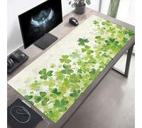 Alfombrilla de Ratón Gaming, Alfombrilla de Ratón Fina y Suave para Juegos 70 x 30cm, Impermeable Base Antideslizante, Mejora la precisión para Hombres TréBol De Cuatro Hojas Verde PjY7305 9-2