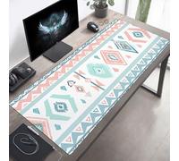 Alfombrilla de Ratón Gaming, Alfombrilla de Ratón Fina y Suave para Juegos 700x300x3mm, Impermeable Base Antideslizante, Mejora la precisión y la Velocidad para Hombres Bohemia Azul Claro PjY8123 T-P