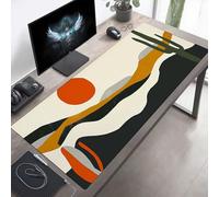 Alfombrilla de Ratón Gaming, Alfombrilla de Ratón Fina y Suave para Juegos 80 x 40cm, Impermeable Base Antideslizante, Mejora la precisión y la Velocidad para Hombres Cactus Color Naranja PjY2620 G-B